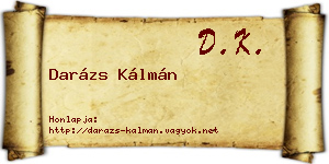 Darázs Kálmán névjegykártya