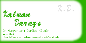 kalman darazs business card