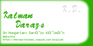 kalman darazs business card